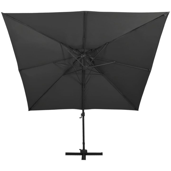 Frihängande trädgårdsparasoll med ventilation svart vidaXL 300 x 300 cm – bild 3