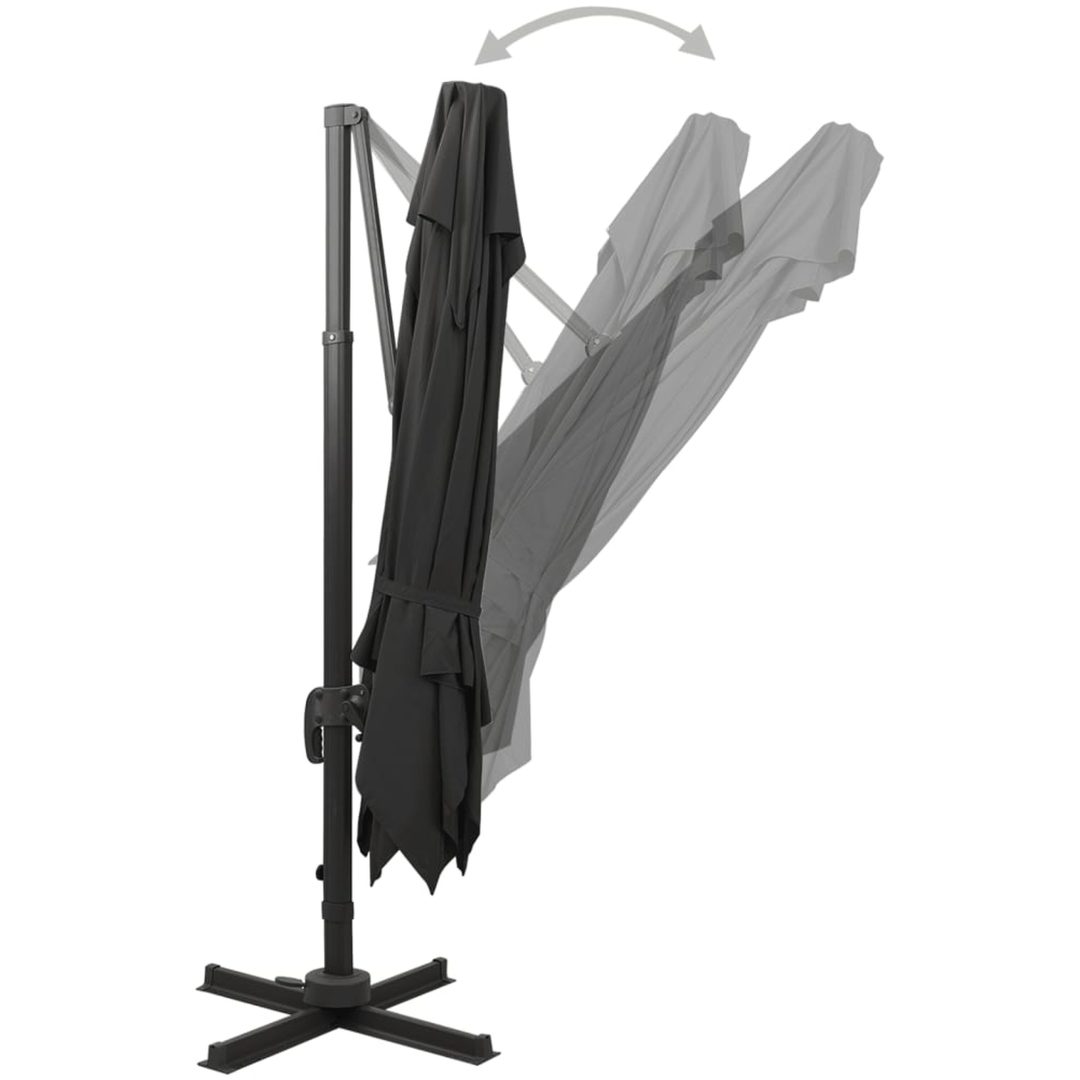 Frihängande trädgårdsparasoll med ventilation svart vidaXL 300 x 300 cm – bild 4