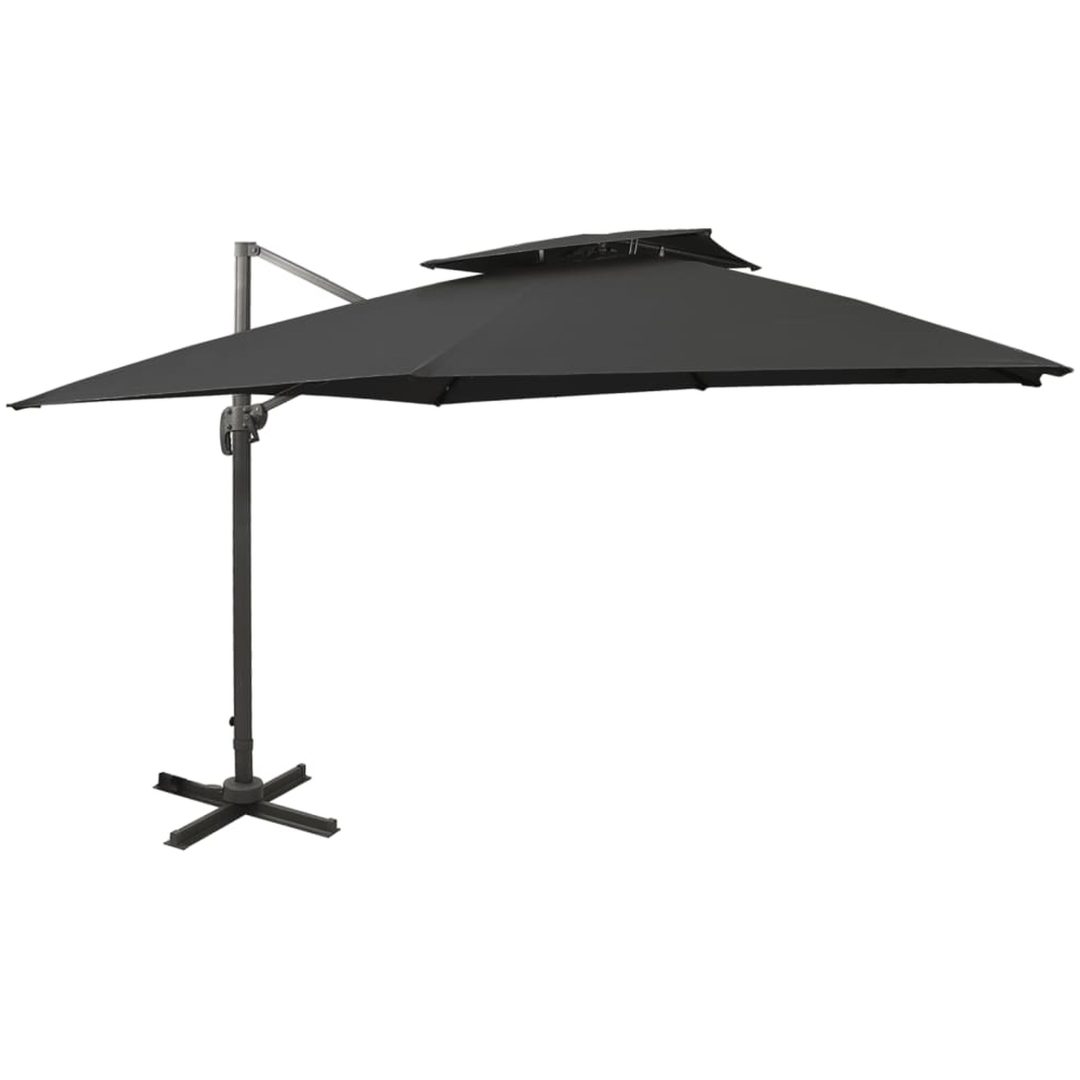 Frihängande trädgårdsparasoll med ventilation svart vidaXL 300 x 300 cm