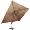 Frihängande trädgårdsparasoll med ventilation taupe 400x300 cm vidaXL 300 x 400 cm – miniatyr 2