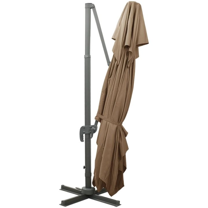 Frihängande trädgårdsparasoll med ventilation taupe 400x300 cm vidaXL 300 x 400 cm – bild 4