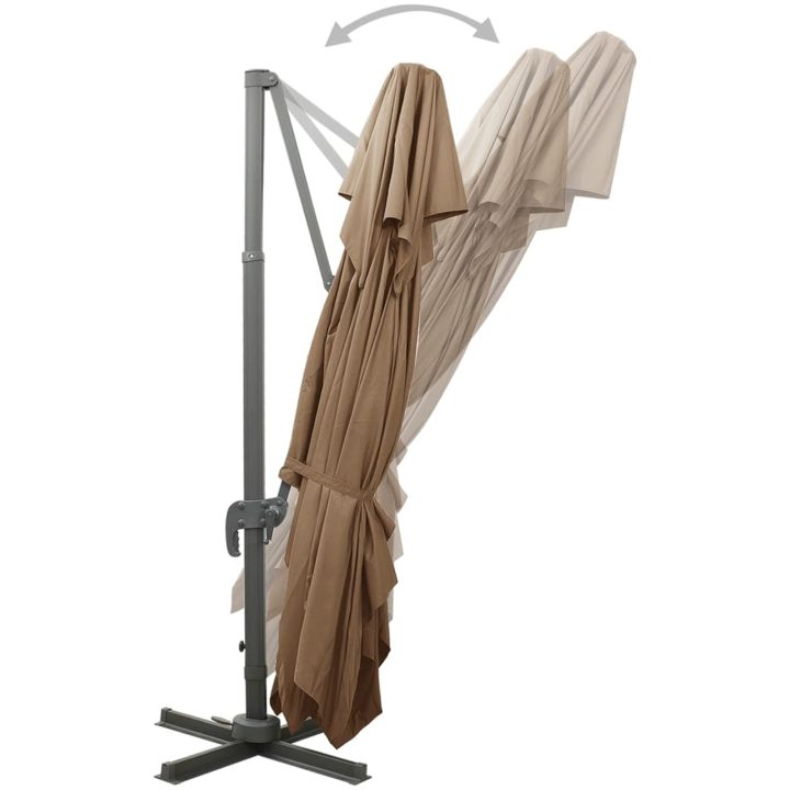 Frihängande trädgårdsparasoll med ventilation taupe 400x300 cm vidaXL 300 x 400 cm – bild 5