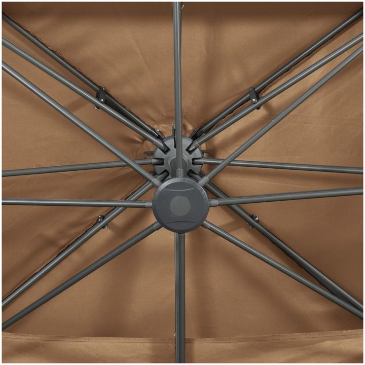 Frihängande trädgårdsparasoll med ventilation taupe 400x300 cm vidaXL 300 x 400 cm – bild 7