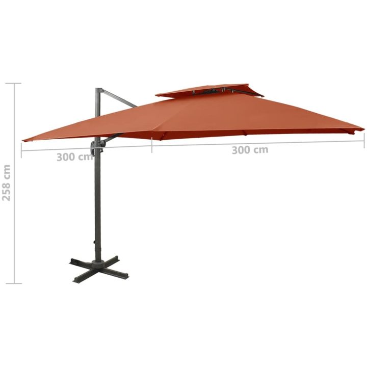 Frihängande trädgårdsparasoll med ventilation vidaXL 300 x 300 cm – bild 9