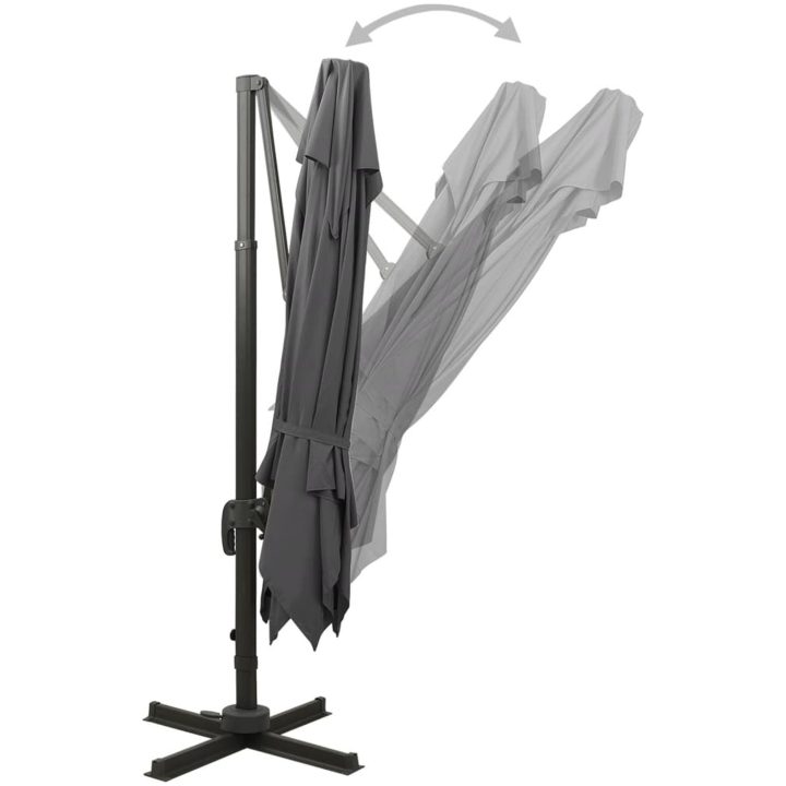 Frihängande trädgårdsparasoll ventilation antracit vidaXL 300 x 300 cm – bild 4