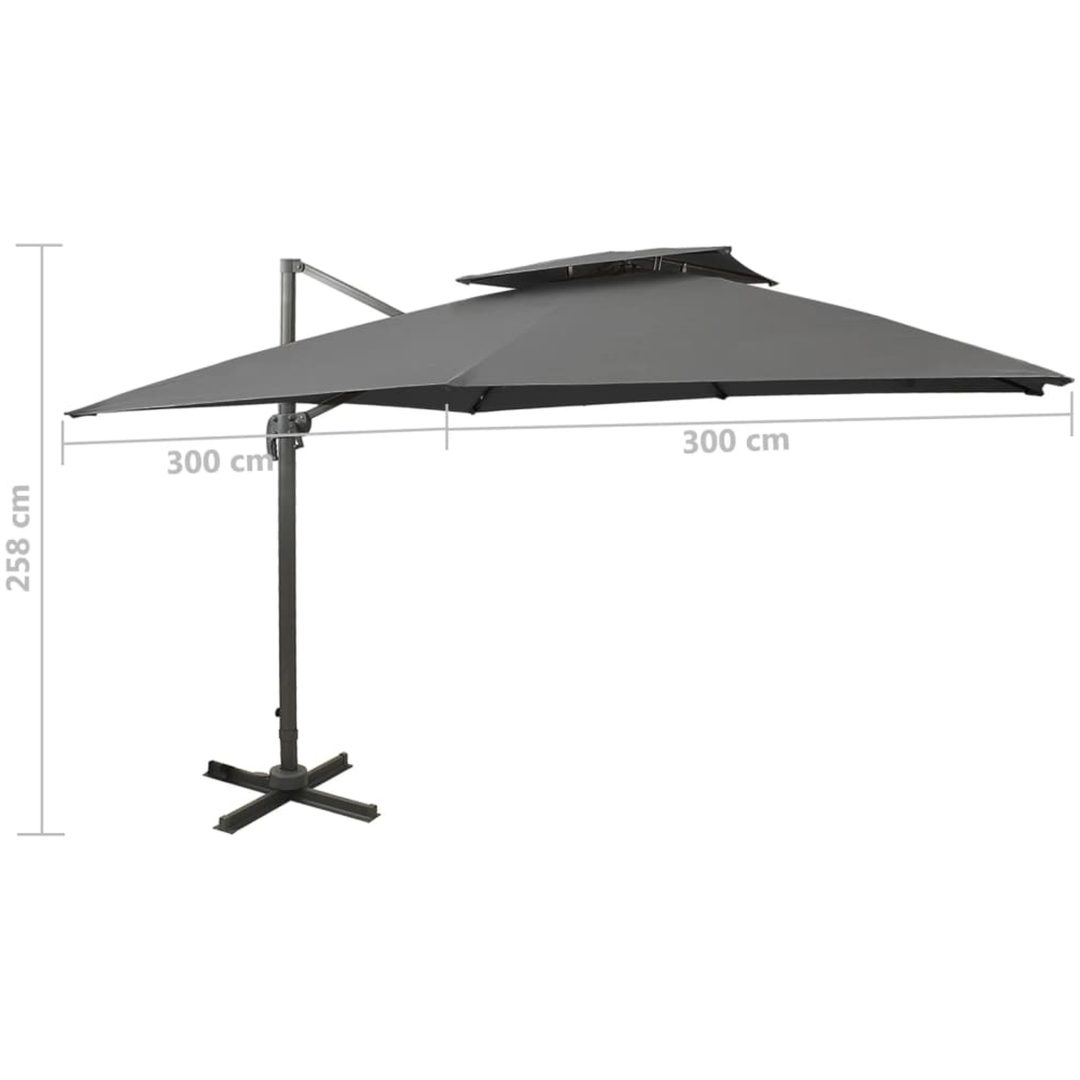 Frihängande trädgårdsparasoll ventilation antracit vidaXL 300 x 300 cm – bild 9