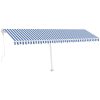Fristående automatisk markis blå/vit vidaXL 600 x 300 cm – miniatyr 2