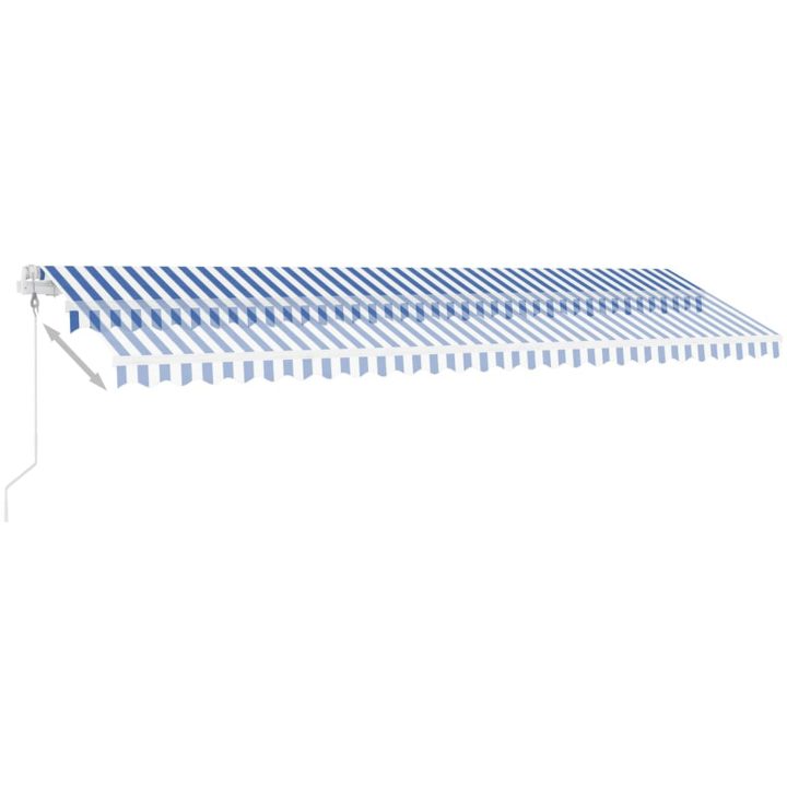 Fristående automatisk markis blå/vit vidaXL 600 x 300 cm – bild 4