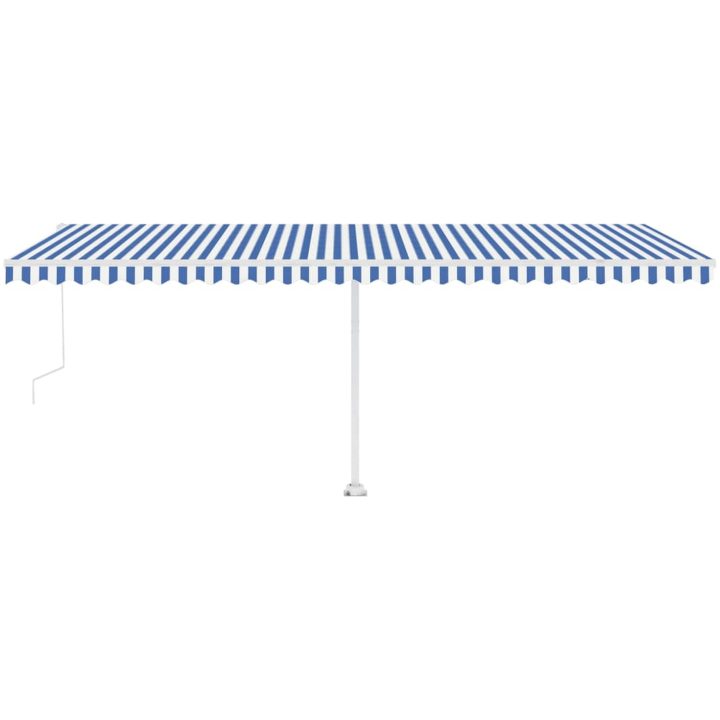 Fristående automatisk markis blå/vit vidaXL 600 x 300 cm – bild 5