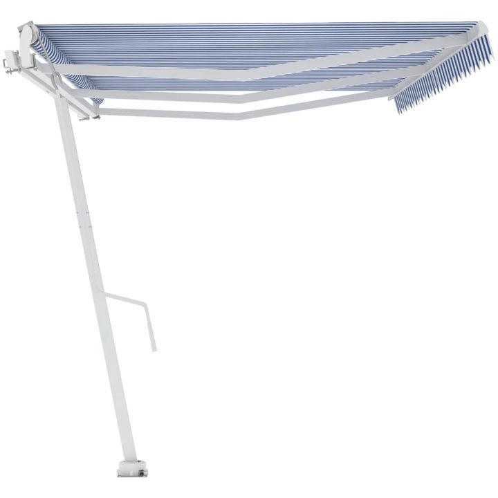Fristående automatisk markis blå/vit vidaXL 600 x 300 cm – bild 6