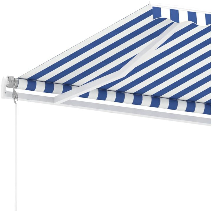 Fristående automatisk markis blå/vit vidaXL 600 x 300 cm – bild 7