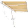 Fristående automatisk markis gul/vit vidaXL 600 x 300 cm – miniatyr 3