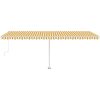 Fristående automatisk markis gul/vit vidaXL 600 x 300 cm – miniatyr 5