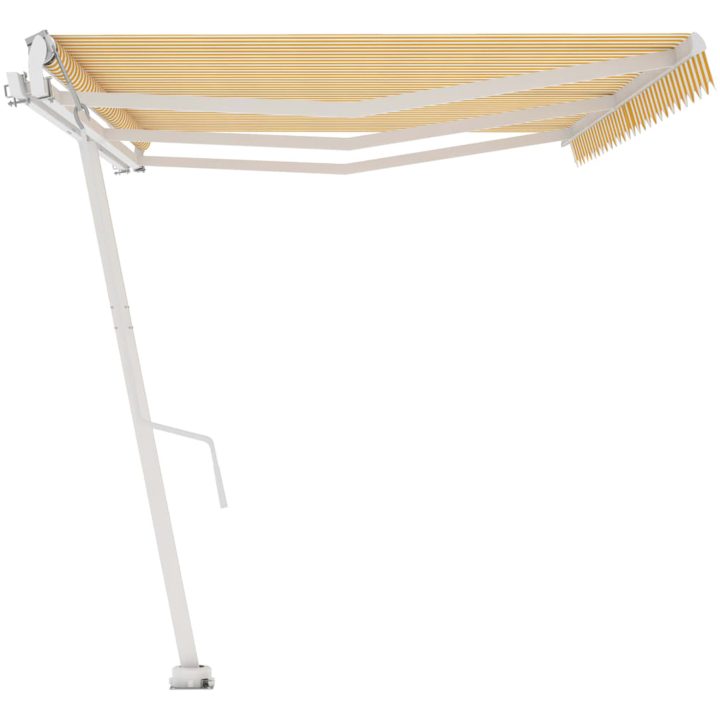 Fristående automatisk markis gul/vit vidaXL 600 x 300 cm – bild 6