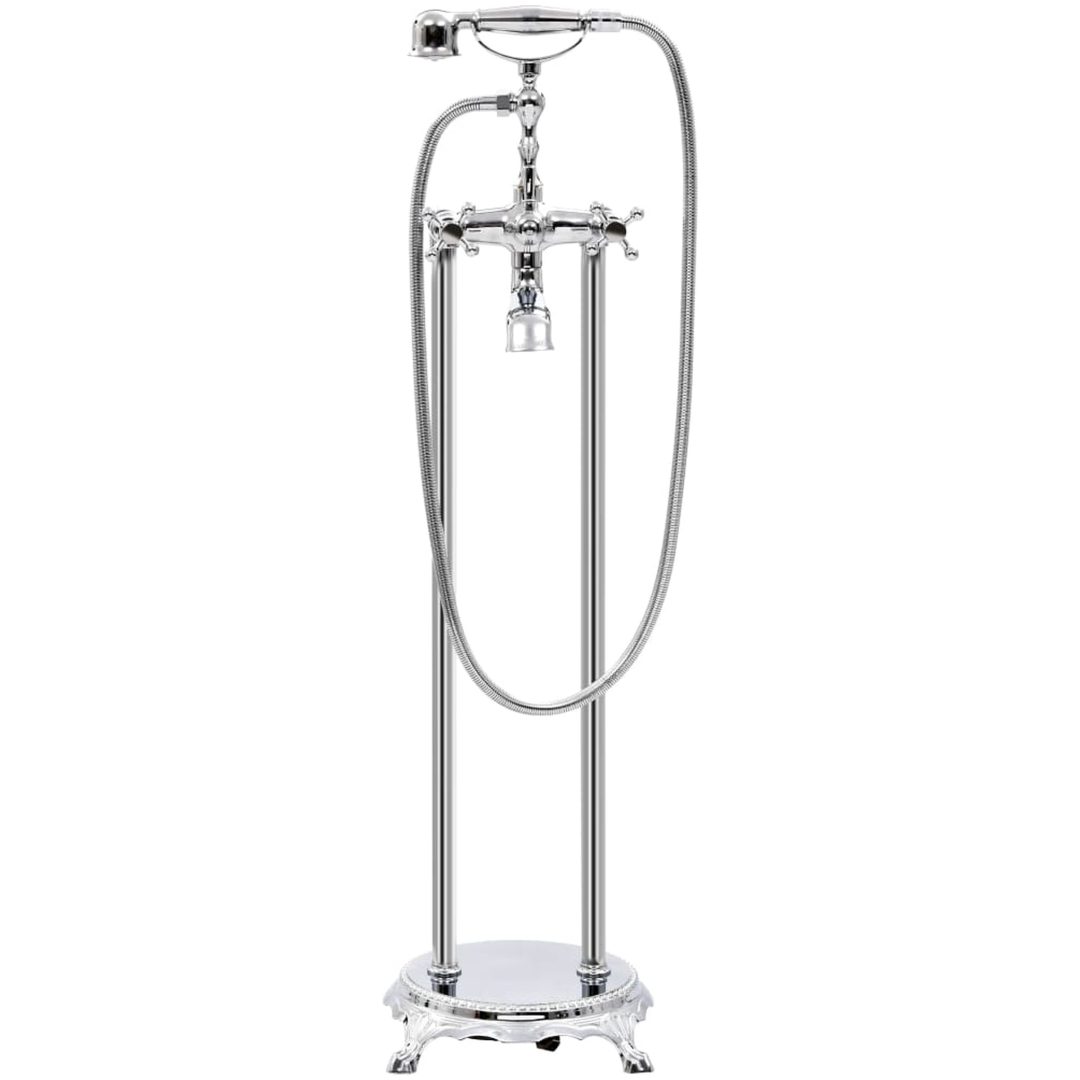 Fristående badkarsblandare rostfritt stål 99,5 cm silver vidaXL – bild 2