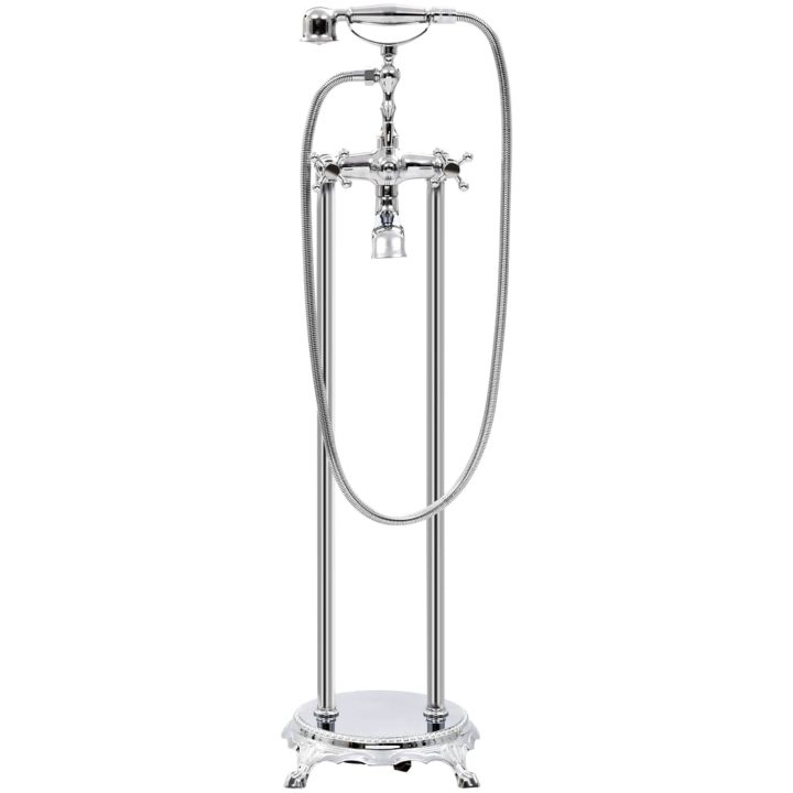 Fristående badkarsblandare rostfritt stål 99,5 cm silver vidaXL – bild 2