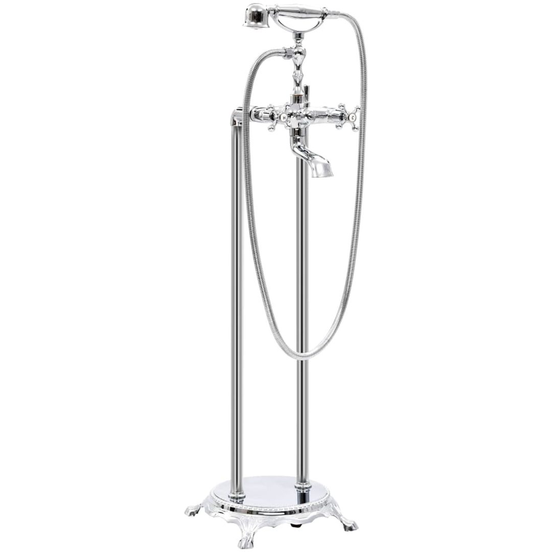 Fristående badkarsblandare rostfritt stål 99,5 cm silver vidaXL