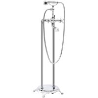 Fristående badkarsblandare rostfritt stål 99,5 cm silver vidaXL