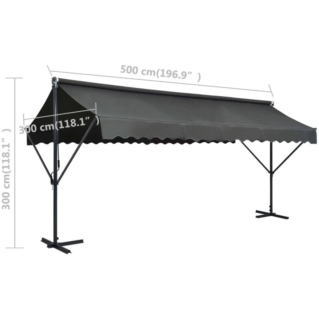 Fristående markis antracit vidaXL 5 x 3 m – bild 8