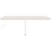 Fristående markis automatisk gräddvit vidaXL 600 x 350 cm – miniatyr 4