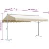 Fristående markis gräddvit vidaXL 6 x 3 m – miniatyr 10