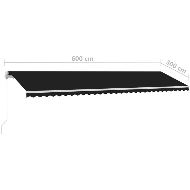 Fristående markis manuellt infällbar antracit vidaXL 600 x 300 cm – bild 12