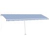 Fristående markis manuellt infällbar blå/vit vidaXL 600 x 300 cm – miniatyr 2