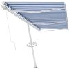 Fristående markis manuellt infällbar blå/vit vidaXL 600 x 300 cm – miniatyr 3