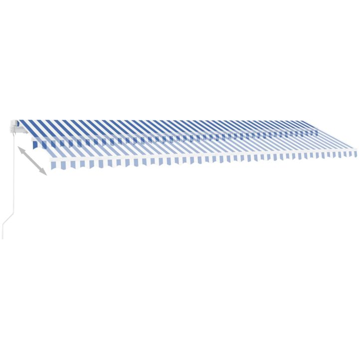 Fristående markis manuellt infällbar blå/vit vidaXL 600 x 300 cm – bild 4