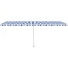 Fristående markis manuellt infällbar blå/vit vidaXL 600 x 300 cm – miniatyr 5