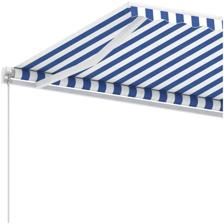 Fristående markis manuellt infällbar blå/vit vidaXL 600 x 300 cm – bild 7