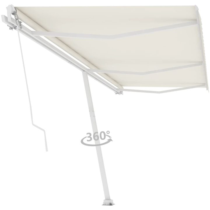 Fristående markis manuellt infällbar gräddvit vidaXL 600 x 300 cm – bild 3
