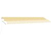 Fristående markis manuellt infällbar gul/vit vidaXL 600 x 300 cm – miniatyr 4