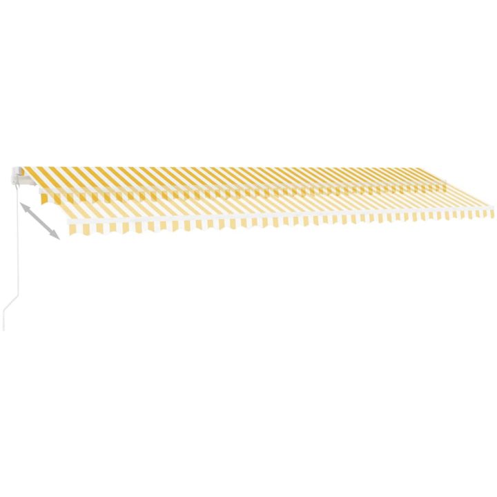 Fristående markis manuellt infällbar gul/vit vidaXL 600 x 300 cm – bild 4