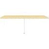 Fristående markis manuellt infällbar gul/vit vidaXL 600 x 300 cm – miniatyr 5