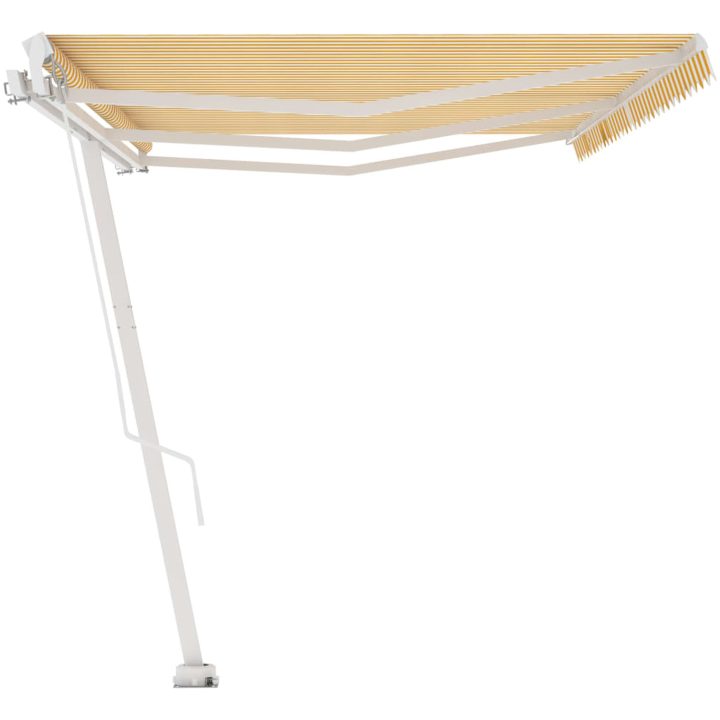 Fristående markis manuellt infällbar gul/vit vidaXL 600 x 300 cm – bild 6
