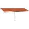 Fristående markis manuellt infällbar orange/brun vidaXL 600 x 300 cm – miniatyr 2