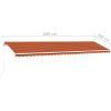 Fristående markis manuellt infällbar orange/brun vidaXL 600 x 300 cm – miniatyr 12