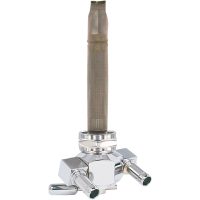 Fuel Valve - 22 mm - Hex - 90° - Chrome