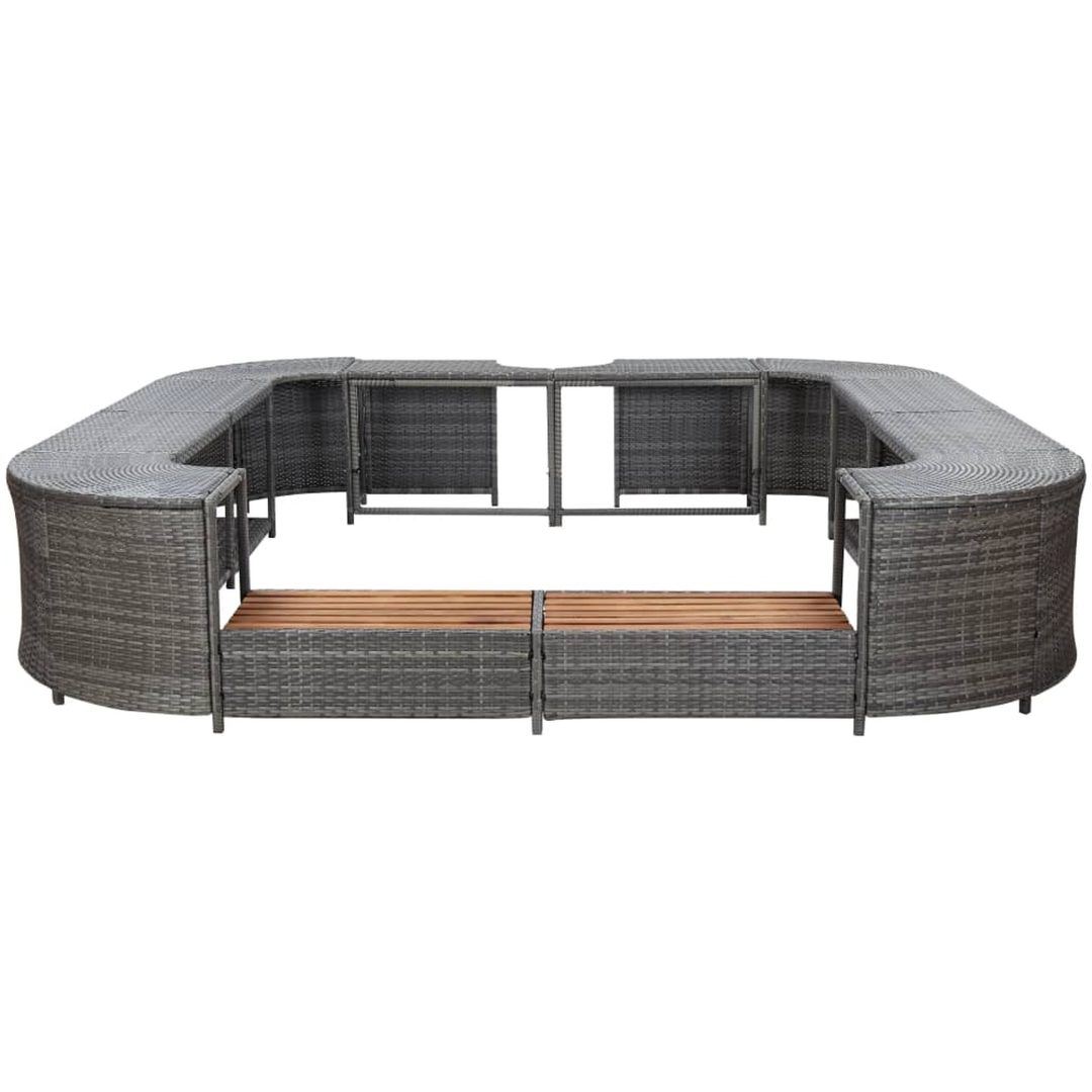 Fyrkantig poolkant grå 268 x 268 x 55 cm konstrotting vidaXL – bild 2