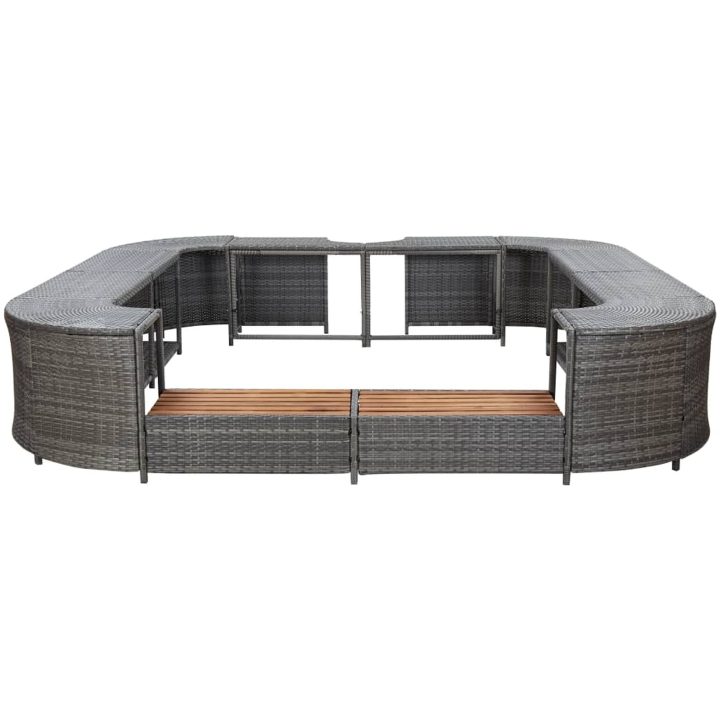 Fyrkantig poolkant grå 268 x 268 x 55 cm konstrotting vidaXL – bild 2