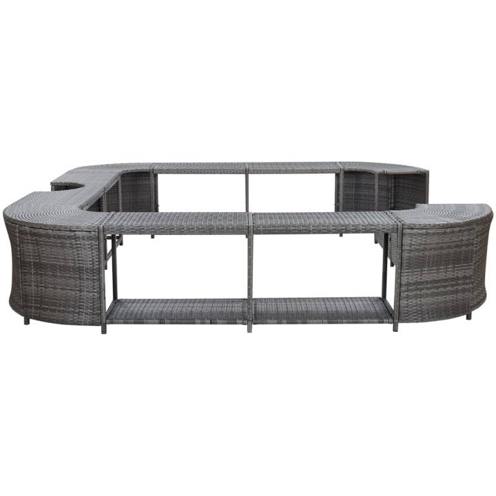 Fyrkantig poolkant grå 268 x 268 x 55 cm konstrotting vidaXL – bild 4