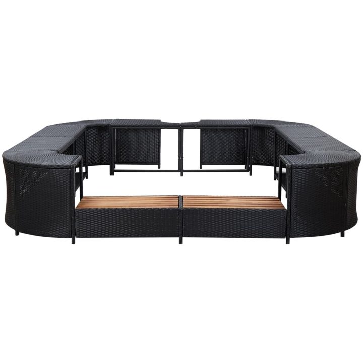 Fyrkantig poolkant svart 268 x 268 x 55 cm konstrotting vidaXL – bild 2