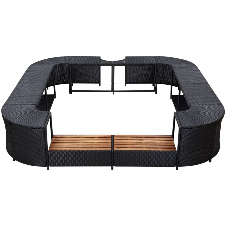 Fyrkantig poolkant svart 268 x 268 x 55 cm konstrotting vidaXL – bild 3