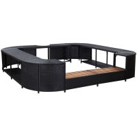 Fyrkantig poolkant svart 268 x 268 x 55 cm konstrotting vidaXL
