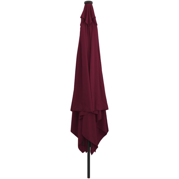 Fyrkantig Trädgårdsparasol med LED-lampor 295x245 cm Bordeauxröd vidaXL Large – bild 2