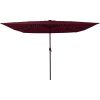 Fyrkantig Trädgårdsparasol med LED-lampor 295x245 cm Bordeauxröd vidaXL Large – miniatyr 3