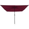 Fyrkantig Trädgårdsparasol med LED-lampor 295x245 cm Bordeauxröd vidaXL Large – miniatyr 4
