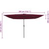 Fyrkantig Trädgårdsparasol med LED-lampor 295x245 cm Bordeauxröd vidaXL Large – miniatyr 8