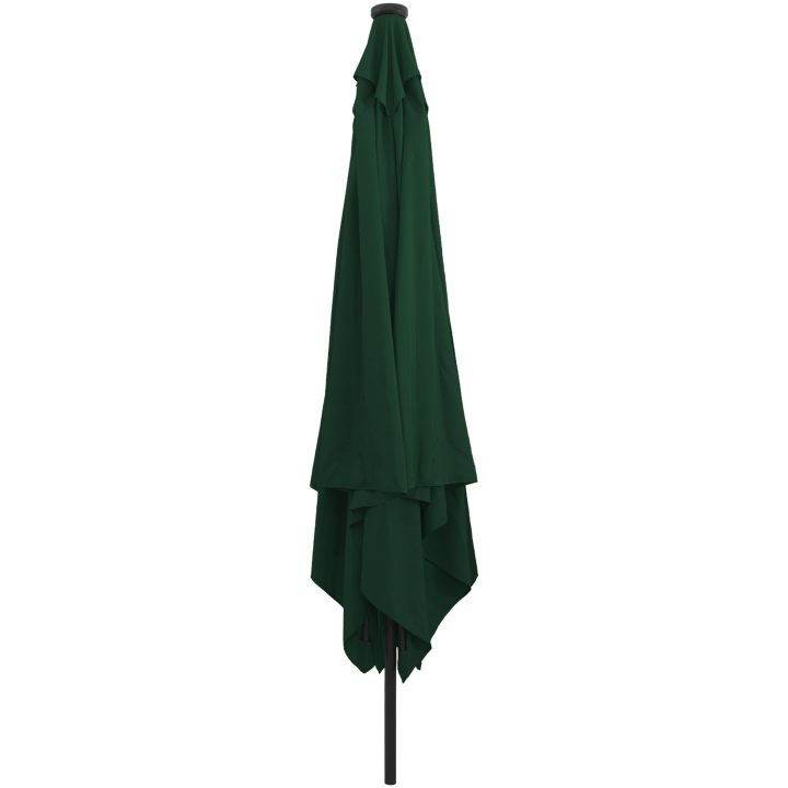 Fyrkantig Trädgårdsparasol med LED-lampor 295x245 cm Grön vidaXL Large – bild 2
